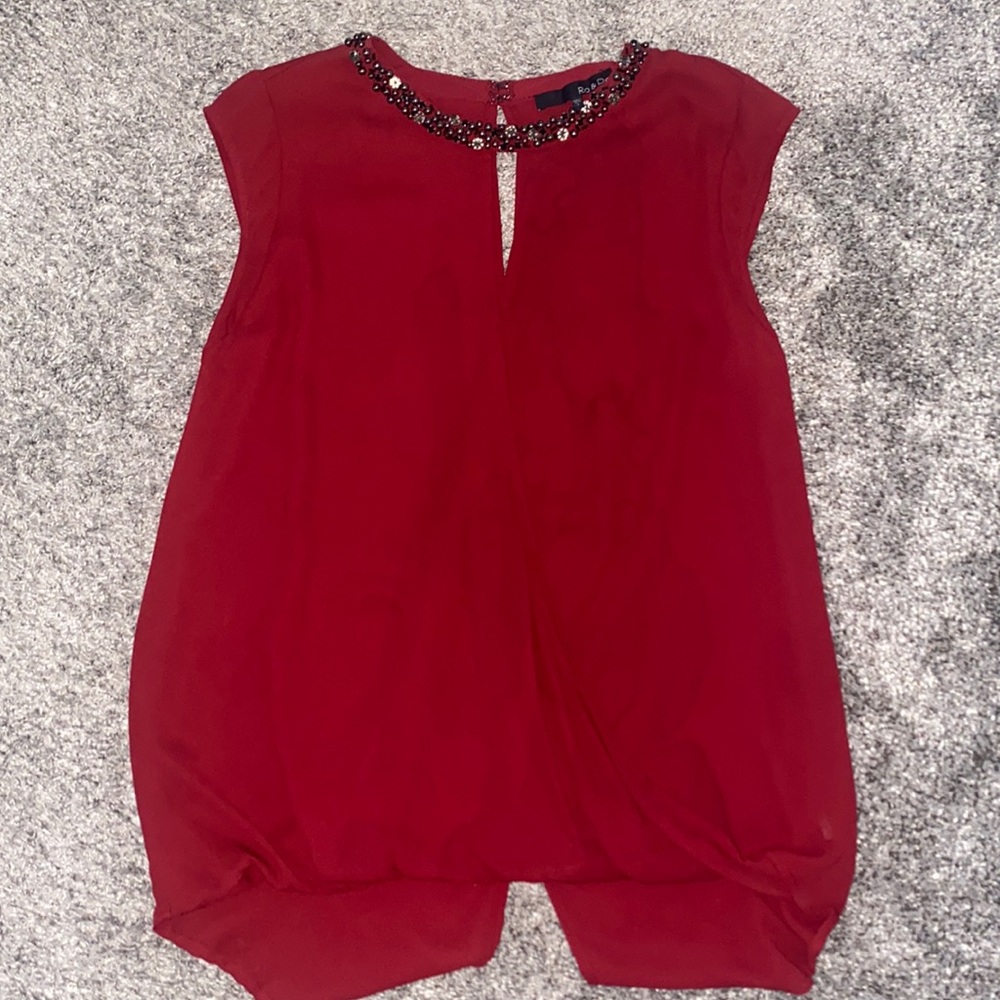 Red Evening Top Size S